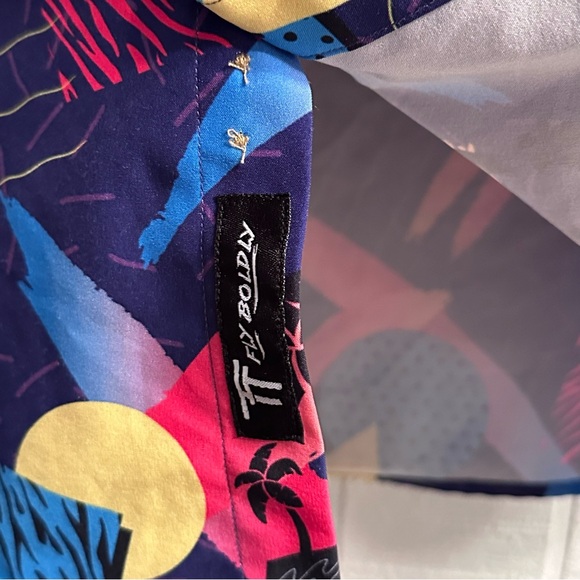 Twisted Toucan Hawaiian Shirt Miami Nights Vice City Neon Retro Sunset Palm Tree - Picture 5 of 8